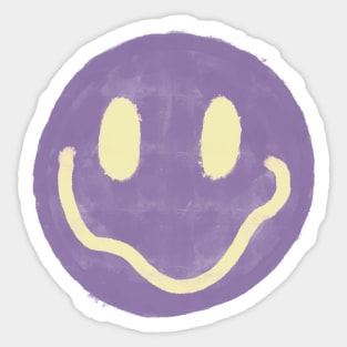 Purple and Yellow Smiley Face Sticker